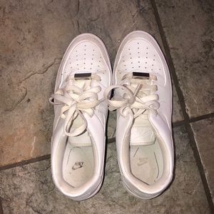 White Nike Air Force 1s, worn twice